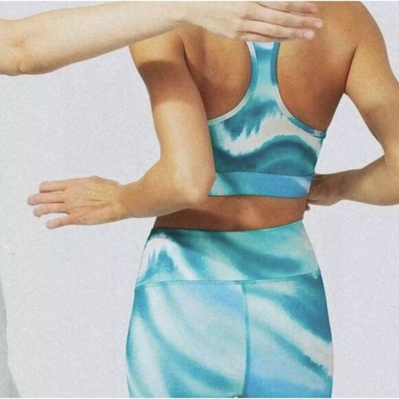 SPLITS59 SET - BLUE/GREEN TIE DYE GERI BRA TOP & LIV HIGH WAIST LEGGINGS - Picture 6 of 15